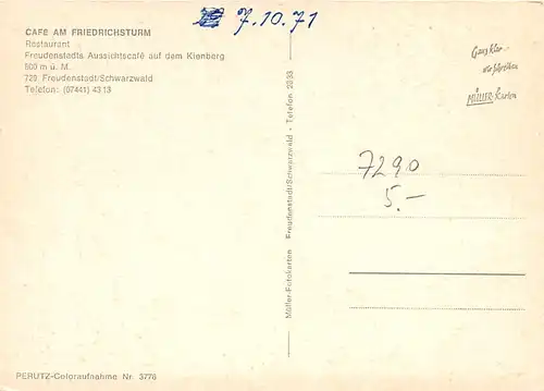 Freudenstadt Café am Friedrichsturm ngl 142.205