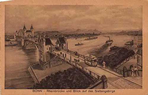 Bonn Rheinbrücke und Blick auf das Siebengebirge gl1922 146.004