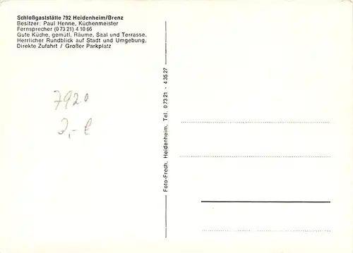 Heidenheim a. Brenz Schlossgaststätte ngl 142.867