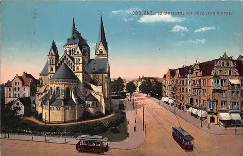Koblenz Löhrstraße mit Herz-Jesu-Kirche gl1911 146.027