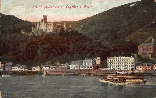 Koblenz Schloss Stolzenfels mit Capellen am Rhein glca.1910 146.046