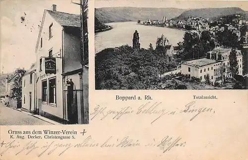 Boppard Gruß aus dem Winzer-Verein Decker Panorama gl1914 146.145