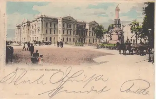 Hamburg Altona Rathaus mit Siegesdenkmal gl1900 218.721