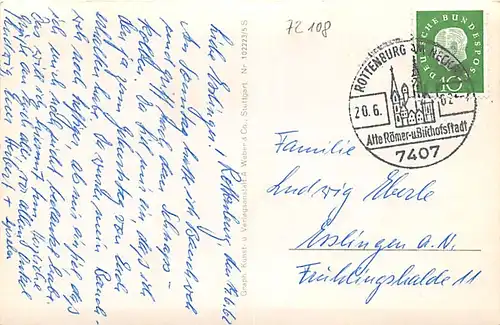 Rottenburg a.N. Stadtpanorama gl1962 142.421