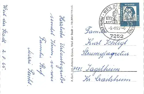 Weil der Stadt Teilansichten gl1965 141.940