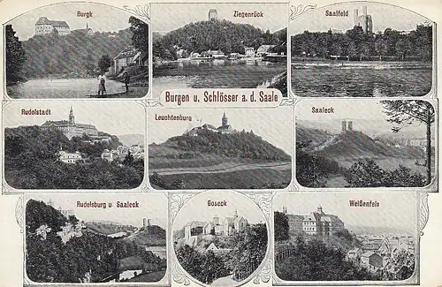 Burgen und Schösser an der Saale Mehrbildkarte ngl D0931