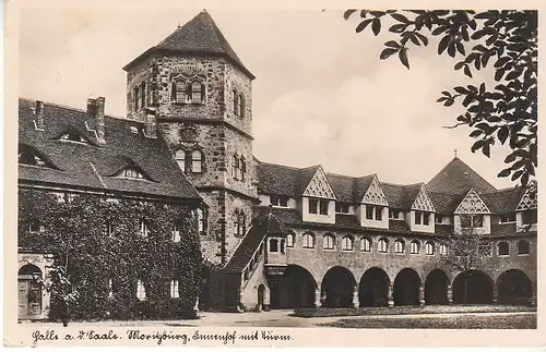 Halle a.d.Saale Moritzburg, Innenhof mit Turm gl1940 C9373