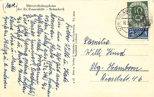 Rolandseck Müttererholungsheim der Ev. Frauenhilfe gl1953 146.422