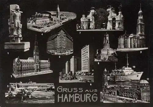 Gruss aus Hamburg Mehrbildkarte ngl D1925