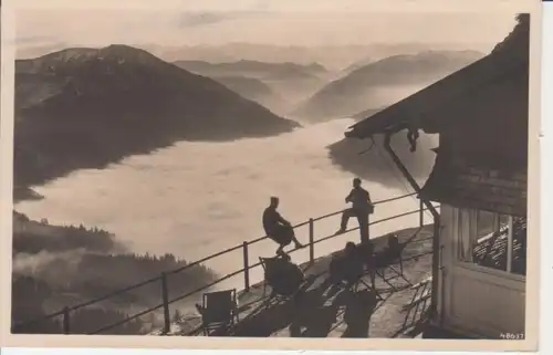 Terrasse am Wendelsteinhaus über dem Nebelmeer gl1935 217.329