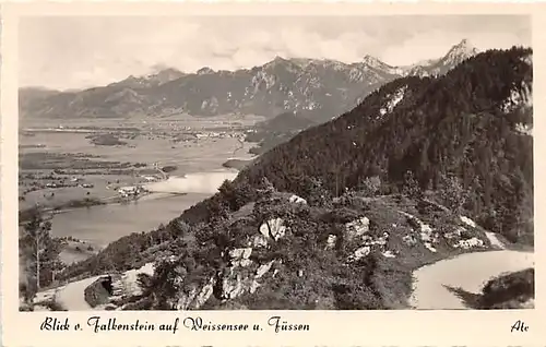 Blick vom Falkenstein auf Weissensee und Füssen ngl 144.426
