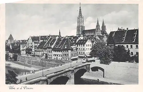 Ulm a.d. Donau Brücke und Stadtblick ngl 144.590