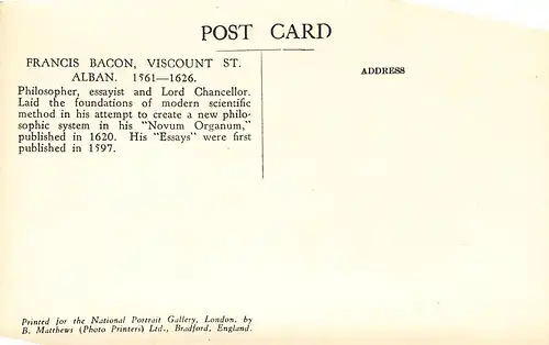 England: National Portrait Gallery (1288) Francis Bacon ngl 147.081