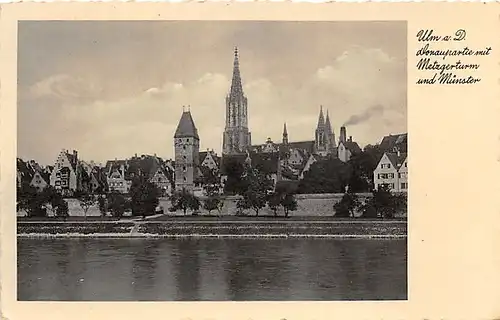 Ulm a.D. Donaupartie mit Metzgerturm und Münster gl1935 142.773