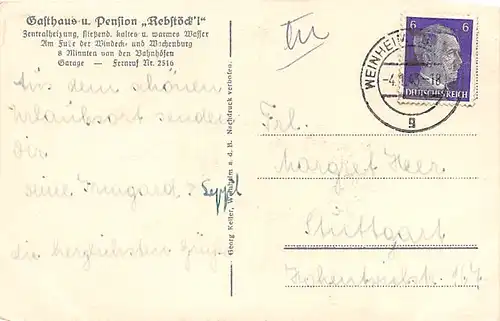 Weinheim a.d.B. Panorama von Norden gl1943 144.650