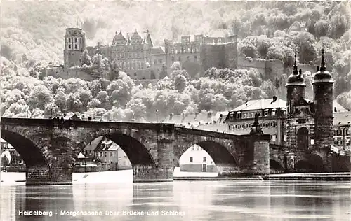 Heidelberg Morgensonne über Brücke und Schloss ngl 144.671