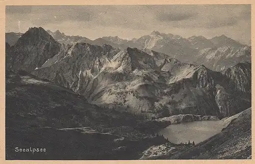 Allgäuer Alpen, Seealpsee am Gleitweg bei Oberstdorf glum 1930? D2281