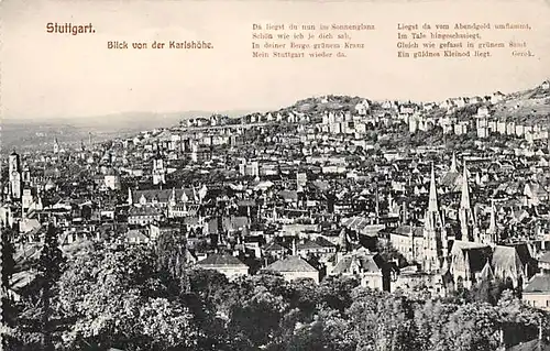 Stuttgart Blick von der Karlshöhe ngl 142.995