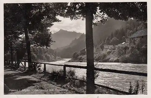 Füssen im Allgäu, Lechpartie mit Tegelberg gl1941 D2304