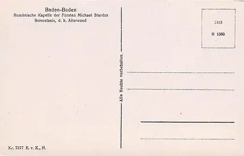 Baden-Baden Rumänische Kapelle Altarwand ngl 144.390