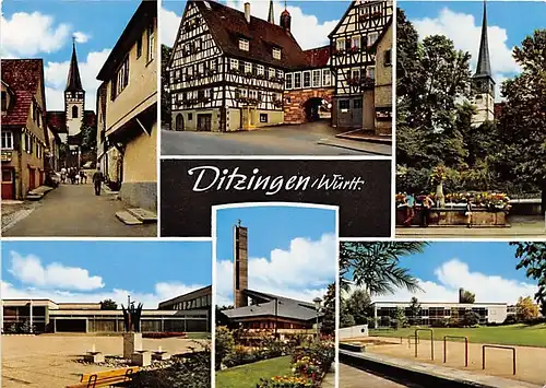 Ditzingen Teilansichten Mehrbildkarte gl1975 141.921