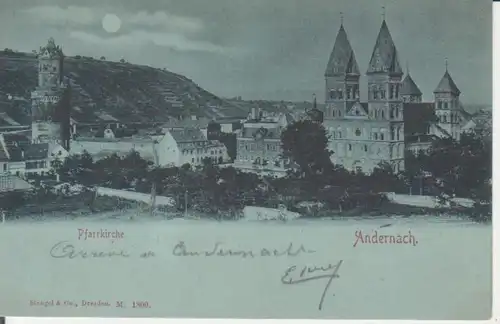 Andernach Stadtansicht mit Pfarrkirche im Mondschein gl1899 219.441