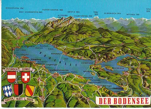 Bodensee Panorama mit Anlieger-Wappen ngl C9584