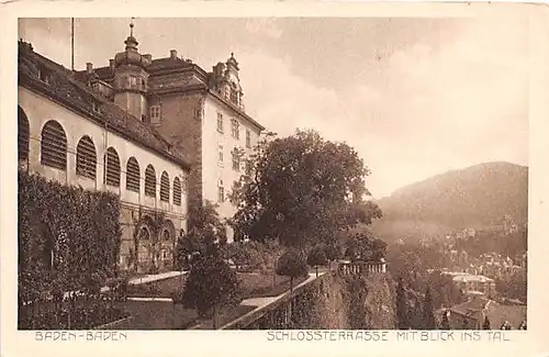 Baden-Baden Schlossterrasse und Blick ins Tal ngl 143.845