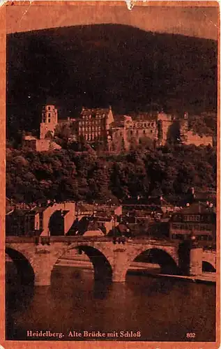 Heidelberg Alte Brücke mit Schloss gl1942 143.156