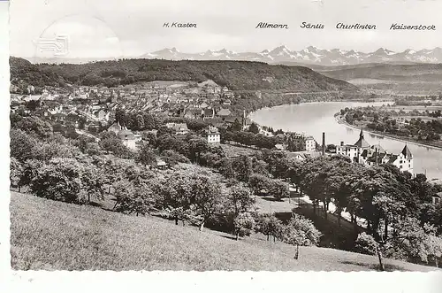 Waldshut am Hochrhein mit Alpenkette gl1963 C9981