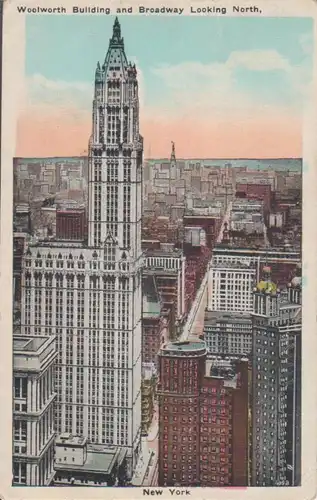 New York Woolworth Building and Broadway looking North gl1923 219.655