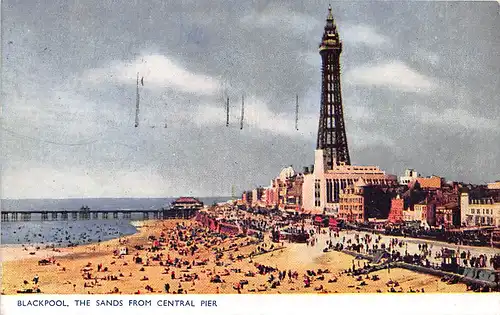 England: Blackpool The sands from central pier gl1953 147.116