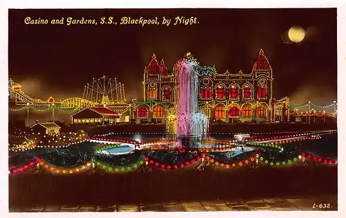 England: Blackpool by Night Casino and Gardens ngl 147.125