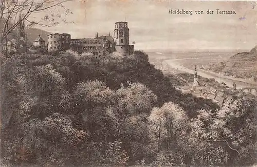 Heidelberg Panorama von der Terrasse feldpgl1915 144.726