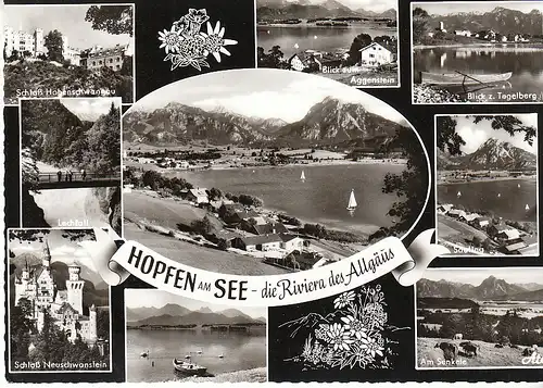 Hopfensee bei Füssen die Riviera des Allgäu Mehrbildkarte ngl C9708