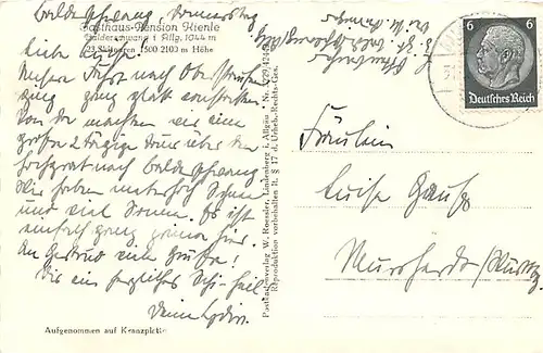 Balderschwang im Allgäu Siplingerkopf glca.1935 143.587