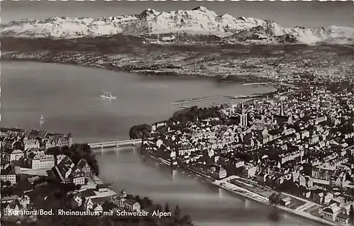 Konstanz Rheinausfluss mit Schweizer Alpen ngl 143.121