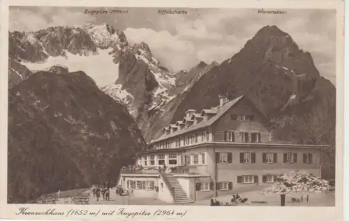 Kreuzeckhaus mit Zugspitze und Waxenstein gl19? 217.371