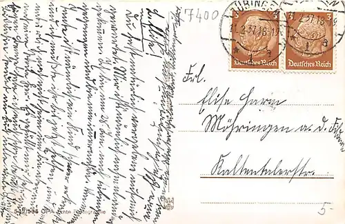 Tübingen a.N. Alleenbrücke und Schloss gl1937 142.405