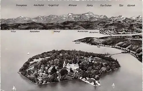 Insel Mainau im Bodensee Panorama gl1955 143.101