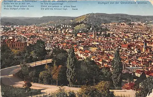 Stuttgart Panorama von der Gerokstraße gesehen ngl 144.111