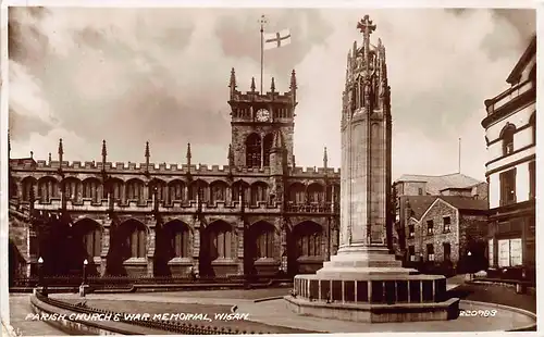 England: Wigan - Parish Church and War Memorial gl1938 146.731