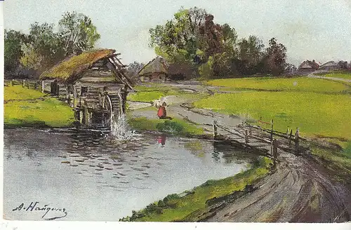 Kleine Wassermühle am Ortsrand gl1927 C9559