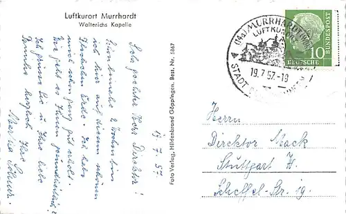 Murrhardt Walterichs Kapelle gl1957 144.791