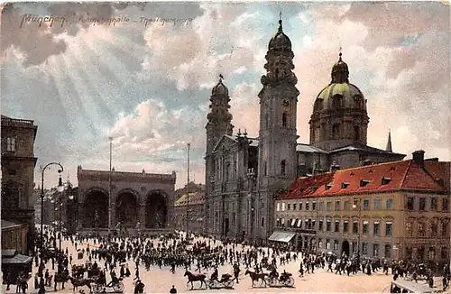 München Feldherrnhalle Theatinerkirche gl1907 143.987