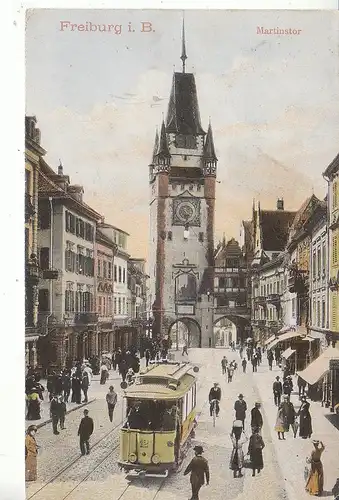 Freiburg i.B. Martinstor Geschäfte gl1906 D0204