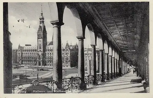 Hamburg Rathaus und Rathausmarkt gl1934 D1393