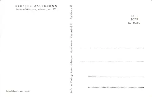 Maulbronn Kloster Laienrefektorium ngl 144.060