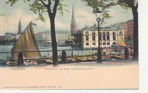 Hamburg Alsterpavillon vom Neuen Jungfernstieg gesehen ngl 218.726