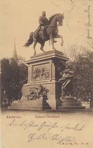 Karlsruhe Kaiser-Denkmal gl1905 D3325